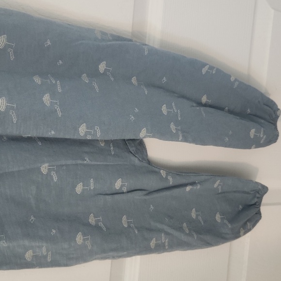 Rylee + Cru Blue Sleeveless Jumpsuit Romper  with Beach Umbrellas Size 2-3 - Picture 3 of 6